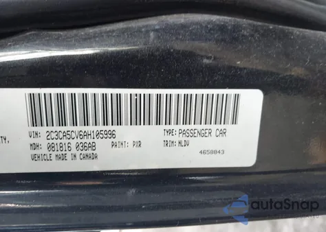 2010 Chrysler 300 Touring from USA, damaged, VIN 2C3CA5CV6AH105996